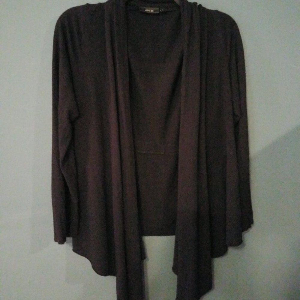 Apt. 9 Black Open Front‎ Cardigan Large